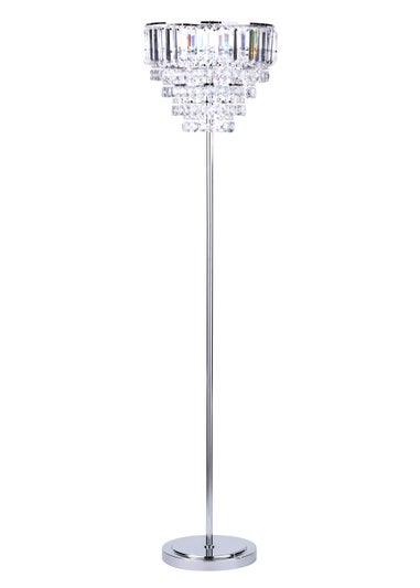 BHS Paladina Floor Lamp 3 Light Chrome (157cm x 47cm)