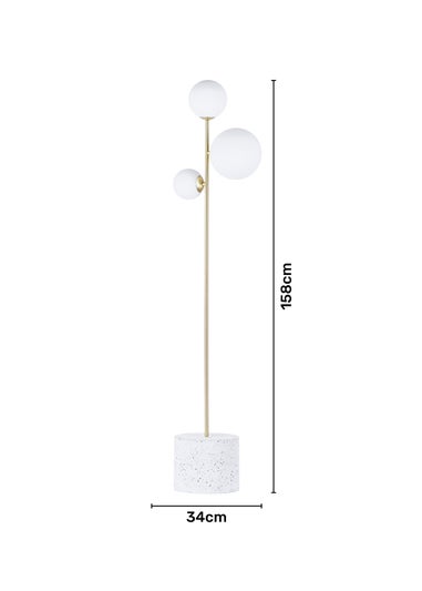 BHS Forella Floor Lamp Satin Brass (158cm x 34cm)