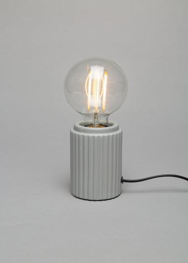 BHS Grey Fir Ribbed Base Table Lamp