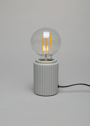 BHS Grey Fir Ribbed Base Table Lamp