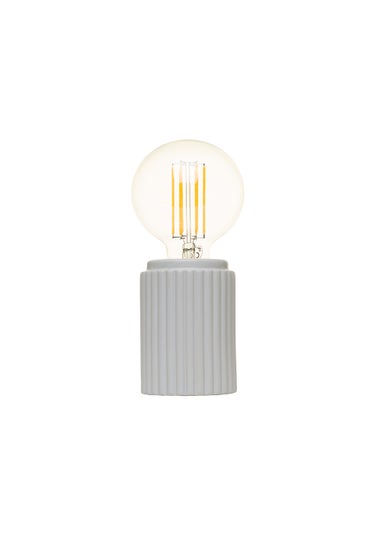 BHS Grey Fir Ribbed Base Table Lamp