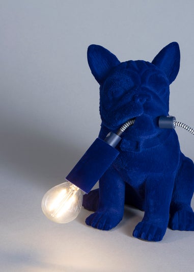 BHS Fred Boston Terrier Navy Table Lamp