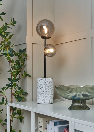 BHS Forella Table Lamp Satin Black (54cm x 16cm)