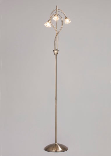 BHS Marianne Floor Lamp 3 Light Antique Brass (163cm x 35cm)