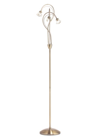 BHS Marianne Floor Lamp 3 Light Antique Brass (163cm x 35cm)