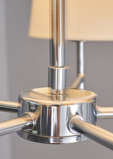 BHS Mira Semi Flush Ceiling 5 Light Chrome & Natural (40cm x 47cm)