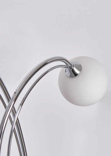 BHS Soni Floor Lamp 2 Light Chrome (149cm x 45cm)