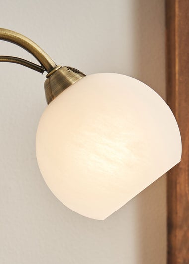 BHS Soni Table Lamp 2 Light Antique Brass (38cm x 31cm)