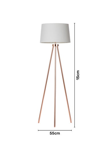 BHS Tristan Tripod Floor Lamp Copper (150cm x 55cm)