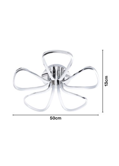 BHS Chrome Alvar 5 Petals LED Flush Light