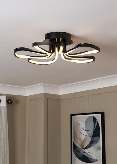 BHS Black Alvar 5 Petals LED Flush Light