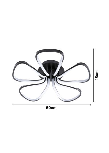 BHS Black Alvar 5 Petals LED Flush Light