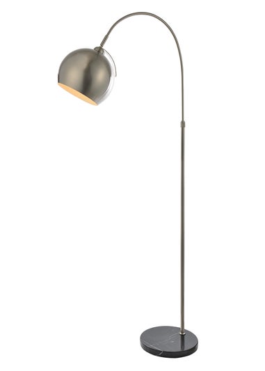 BHS Benson Curved Floor Lamp Satin Nickel (155cm x 55cm)