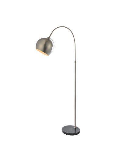 BHS Benson Curved Floor Lamp Satin Nickel (155cm x 55cm)