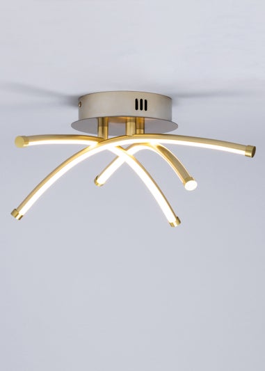 BHS Brass Aalto Cross Over Arms LED Flush Light