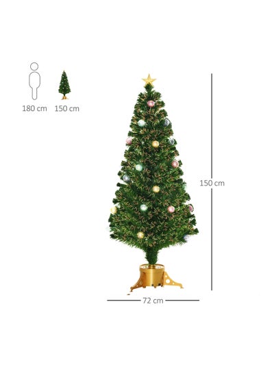 HOMCOM 5FT Prelit Artificial Christmas Tree