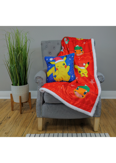 Pokemon Christmas Joy Sherpa Throw