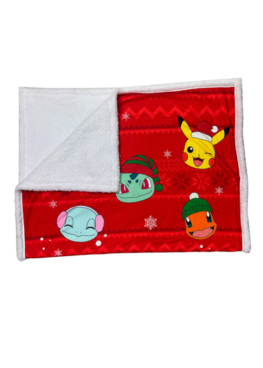 Pokemon Christmas Joy Sherpa Throw