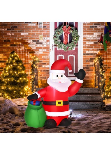 HOMCOM Inflatable Blow up Christmas Santa Claus 4ft LED Yard Holiday Decoration