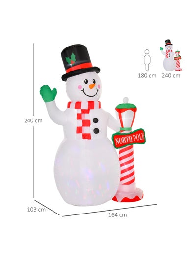 HOMCOM 8ft Tall Christmas Inflatable Snowman