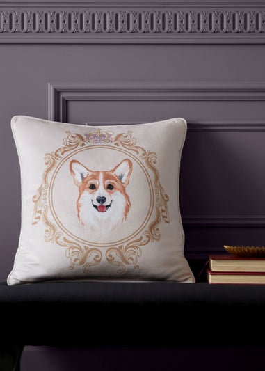 Bridgerton By Catherine Lansfield Mr Newton Corgi Soft Touch Cushion (45x45cm)