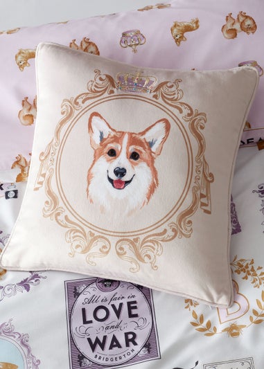 Bridgerton By Catherine Lansfield Mr Newton Corgi Soft Touch Cushion (45x45cm)