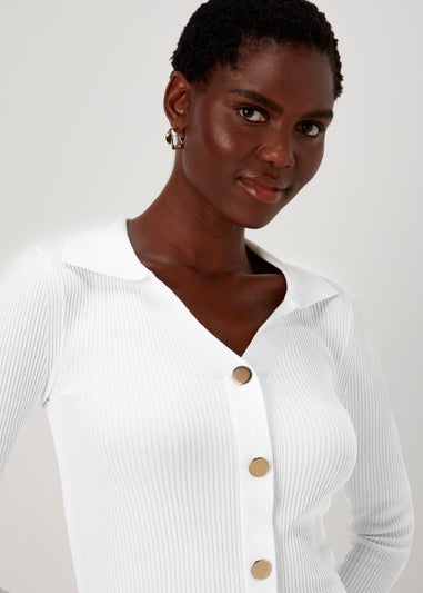 Et Vous Ivory Button Utility Top