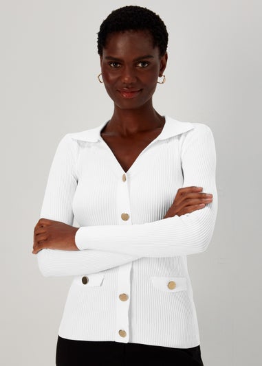 Et Vous Ivory Button Utility Top