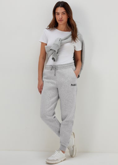 Grey Marl Paris Print Co Ord Joggers