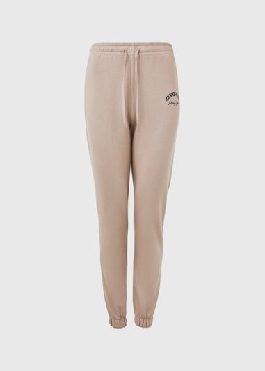 Beige Tennis Club Print Jogger