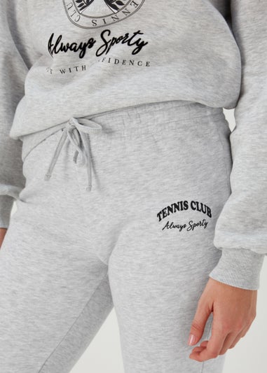 Grey Tennis Club Print Jogger