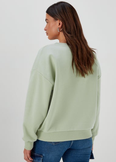 Green Sequin Heart Sweatshirt