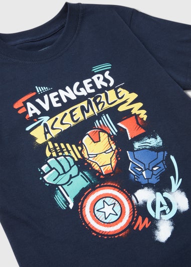 Kids Navy Marvel Avengers Assemble T-Shirt (5-13yrs)