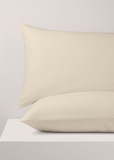 100% Cotton Cream Housewife Pillowcase Pair
