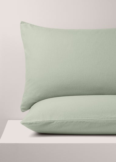 2 Pack Green Cotton Housewife Pillowcases