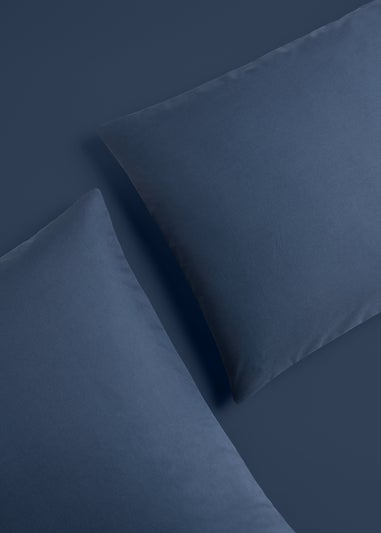 2 Pack Navy Cotton Housewife Pillowcases