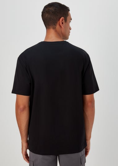 US Athletic Black Create Dreams Print Oversized T-Shirt
