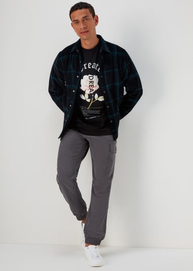 US Athletic Black Create Dreams Print Oversized T-Shirt