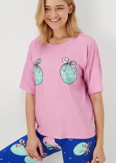 Pink & Blue Christmas Bauble Pyjama Set