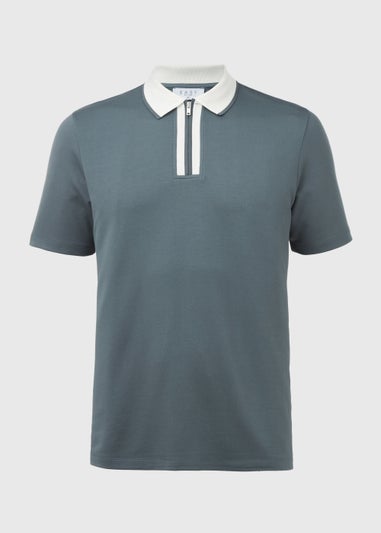 Charcoal Smart Half Zip Polo Shirt