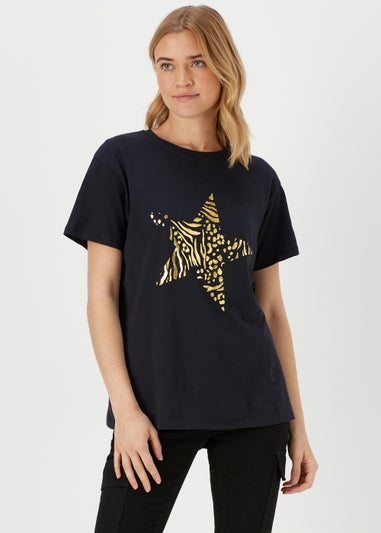 Black Foil Star T-Shirt