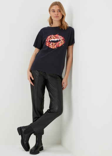 Black Halloween Lips T-Shirt