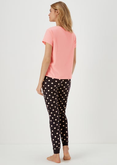 Pink Dalmatian Print Pyjama Set