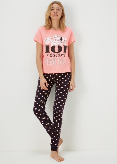 Pink Dalmatian Print Pyjama Set