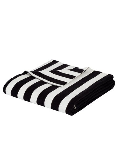 Style Sisters Knitted Stripe Cotton 150x180cm Blanket Throw