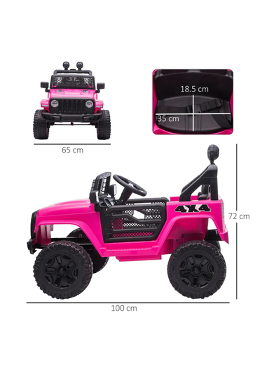 HOMCOM 12V Kids Electric Ride On Car Truck Off-road Toy with Remote Control (Pink)