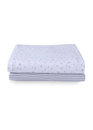 Clair de Lune 2 Pack Stars & Stripes Fitted Cot Sheets