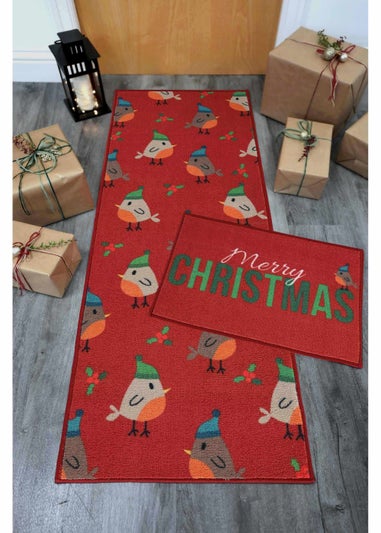 Relay Christmas Robins Runner & Doormat