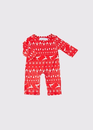 Baby In the Style Jac Jossa Red Reindeer Jersey Pyjama Set (Newborn-2yrs)