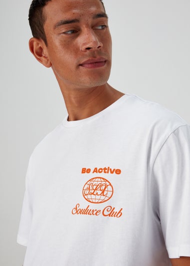 Souluxe White Be Active Print Sports T-Shirt